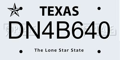 DN4B640 Texas License Plate
