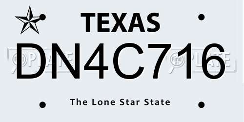 DN4C716 Texas License Plate