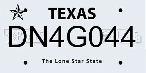 DN4G044 Texas License Plate