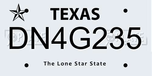 DN4G235 Texas License Plate