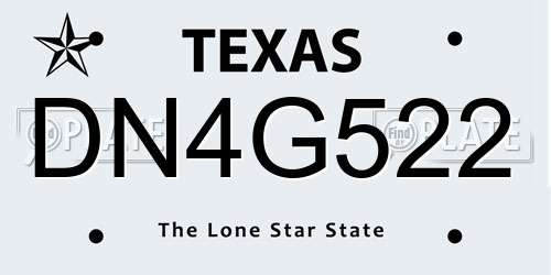 DN4G522 Texas License Plate