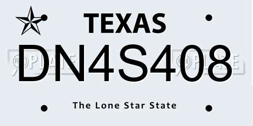 DN4S408 Texas License Plate