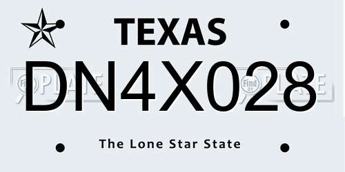 DN4X028 Texas License Plate