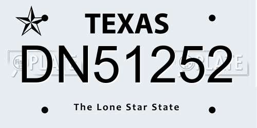 DN51252 Texas License Plate