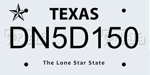 DN5D150 Texas License Plate