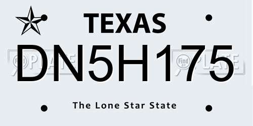 DN5H175 Texas License Plate