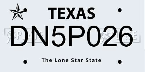 DN5P026 Texas License Plate
