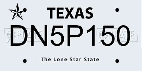 DN5P150 Texas License Plate