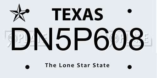 DN5P608 Texas License Plate