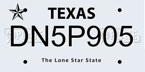 DN5P905 Texas License Plate