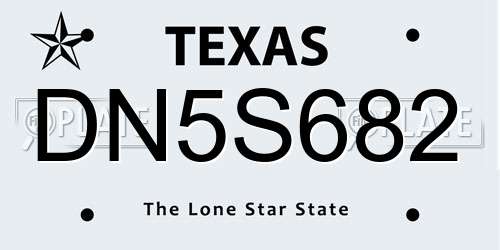 DN5S682 Texas License Plate
