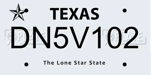 DN5V102 Texas License Plate