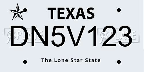 DN5V123 Texas License Plate