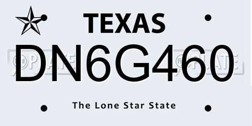 DN6G460 Texas License Plate
