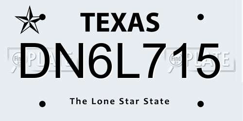 DN6L715 Texas License Plate