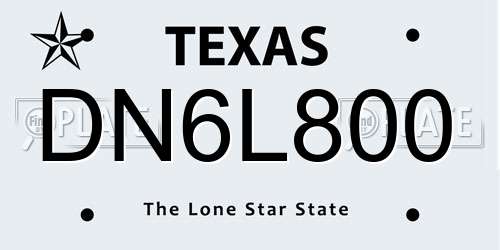 DN6L800 Texas License Plate