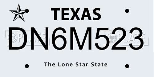 DN6M523 Texas License Plate