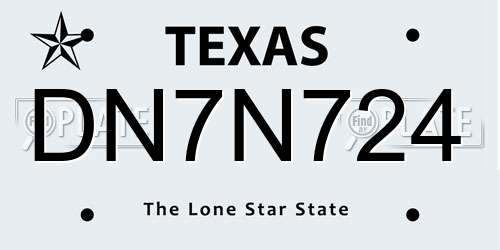 DN7N724 Texas License Plate