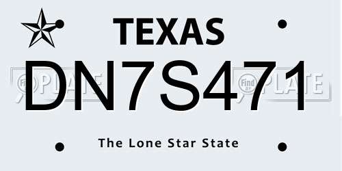 DN7S471 Texas License Plate