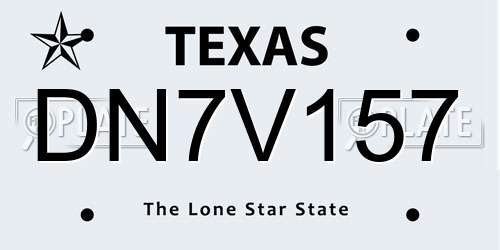 DN7V157 Texas License Plate