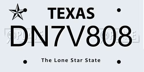 DN7V808 Texas License Plate