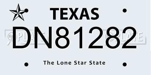 DN81282 Texas License Plate