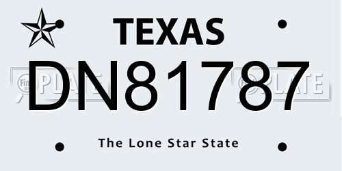 DN81787 Texas License Plate