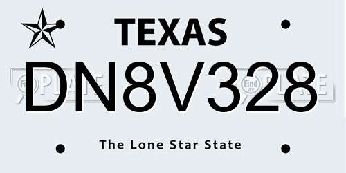 DN8V328 Texas License Plate