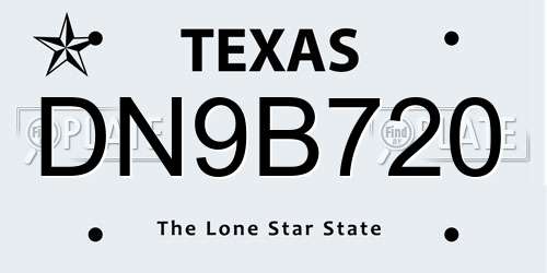 DN9B720 Texas License Plate