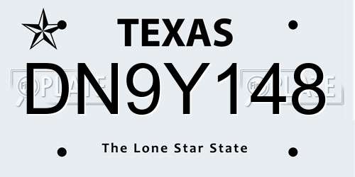 DN9Y148 Texas License Plate