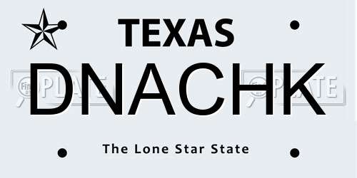 DNACHK Texas License Plate