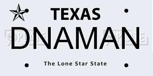 DNAMAN Texas License Plate