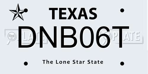 DNB06T Texas License Plate