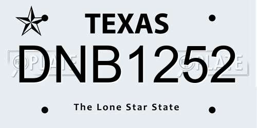 DNB1252 Texas License Plate