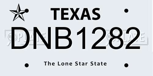 DNB1282 Texas License Plate