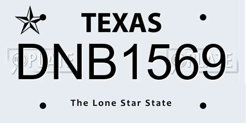 DNB1569 Texas License Plate