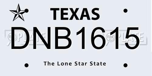 DNB1615 Texas License Plate