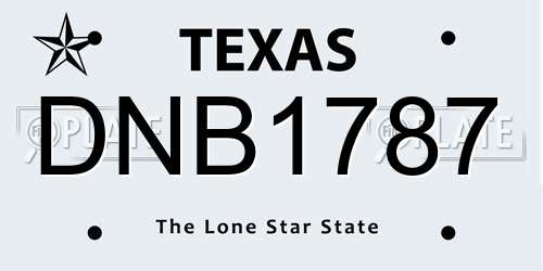 DNB1787 Texas License Plate