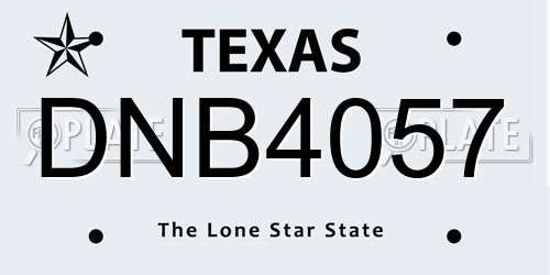 DNB4057 Texas License Plate