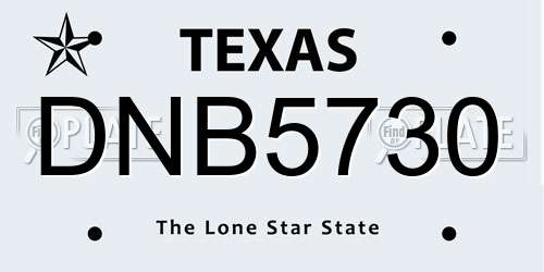 DNB5730 Texas License Plate