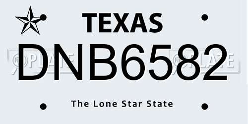 DNB6582 Texas License Plate