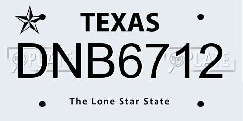 DNB6712 Texas License Plate