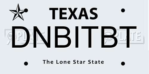 DNBITBT Texas License Plate