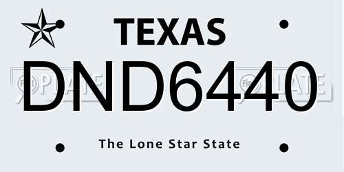 DND6440 Texas License Plate