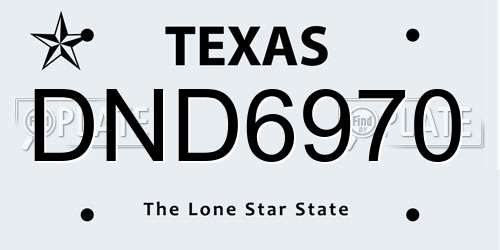 DND6970 Texas License Plate