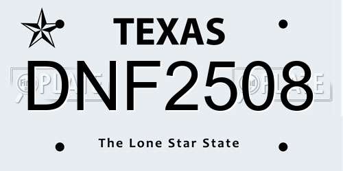 DNF2508 Texas License Plate