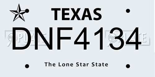 DNF4134 Texas License Plate