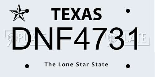 DNF4731 Texas License Plate