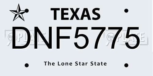 DNF5775 Texas License Plate