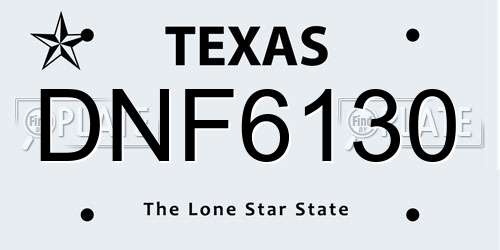 DNF6130 Texas License Plate